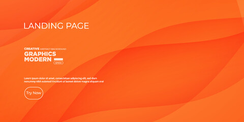 Wall Mural - modern wave geometric bright orange abstract background, dynamic shape composition landing page back