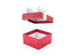 © andy0man - open single red gift box decorate white ribbon bow isolated on transparent