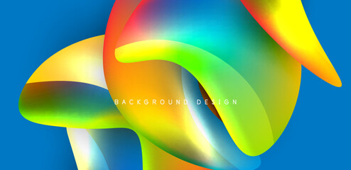 Beautiful liquid shapes with fluid colors abstract background