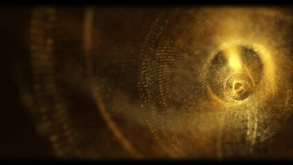 Aufkleber - Futuristic abstract de-focus luxurious gold particles flowing in cyber space environment background