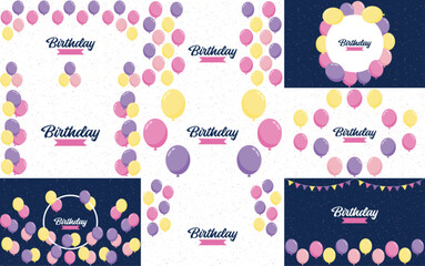 Poster - ColorfulHappy Birthday announcement poster. flyer. and greeting card in a flat style vector illustration