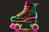 Neon roller skates, bright, multicolored (Generative AI)