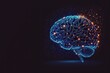 © Arisctur - Futuristic Glowing Line of Connected Dots of a Human Brain Isolated on Dark Blue - A High-tech and Visionary Illustration