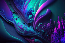Blue, Green And Purple Abstract Wave Background