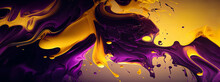 Panoramic Purple And Yellow Abstract Wave Wallpaper, Purple And Yellow Background