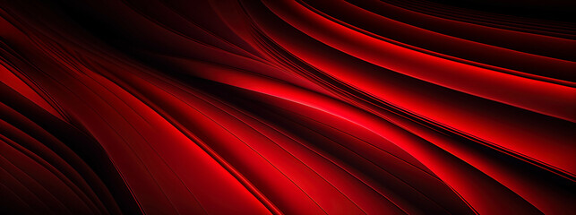 Wall Mural - red abstract fluid wave wallpaper, red panoramic background