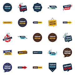 Sticker - 25 Distinctive Vector Designs in the Upload Now Bundle Perfect for Marketing and Advertising Professionals