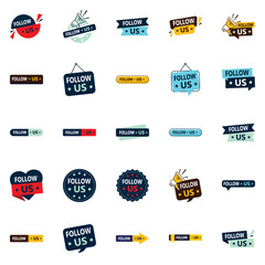 Sticker - 25 High-Converting Follow Us Graphic Elements for Social Media Profiles