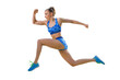 © Igor Link - Fit young woman jumping and running at free PNG background  - Young woman running.