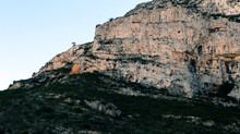 White Mountain, Sheer Cliffs, Stones, Mountain Vegetation, Pine Trees, Beautiful Unique Landscape, Mount Montgo In Spain Alicante 