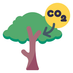 Wall Mural - carbon dioxide for tree illustration