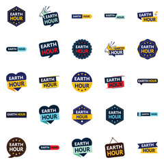 Sticker - Earth Hour 25 High Impact Vector Pack for Your Next Environmental Campaign