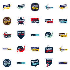 Sticker - 25 Customizable Vector Designs in the Upload Now Bundle Perfect for Marketing and Sales