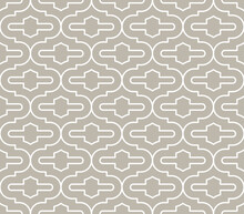 Linear Abstract Moroccan Arabesque Window Grid Seamless Pattern Vector Illustration