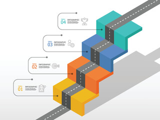 steps timeline infographic presentation