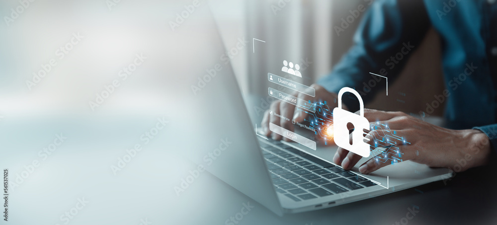 User authentication system with username and password, cybersecurity ...