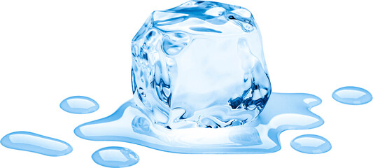 Wall Mural - one ice cube isolated