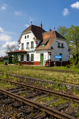 Wall Mural - Old railway station in Hevlín, Southern Moravia, Czech Republic