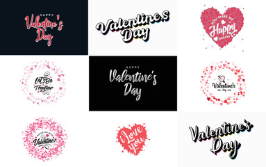 Sticker - Happy Valentine's Day typography poster with handwritten calligraphy text. isolated on white background