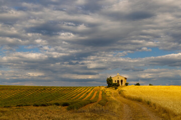 Poster - chapel in Plateau de Valensole, Provence, France