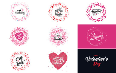 Sticker - Love word art design with a heart-shaped gradient background