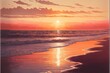 © CREATIVE STOCK - Colorful illustration of sunset in the beach. Genrative AI