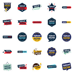 Sticker - 25 Dynamic Vector Designs in the Upload Now Pack Perfect for Marketing and Branding Campaigns