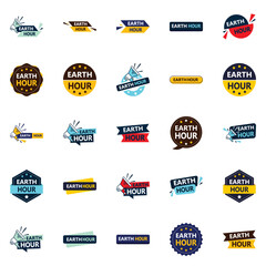 Sticker - 25 Distinctive Vector Designs in the Earth Hour Bundle Perfect for Green Marketing and Branding