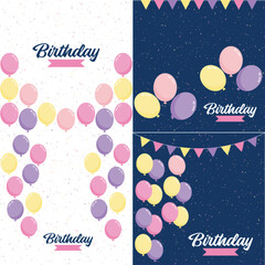 Poster - Happy Birthday in a playful. bubbly font with a background of balloons and party streamers