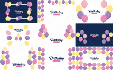 Sticker - Happy Birthday text with a floral wreath and watercolor background