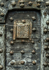 Poster - Détail de porte à Brancion, Saône-et-Loire, France