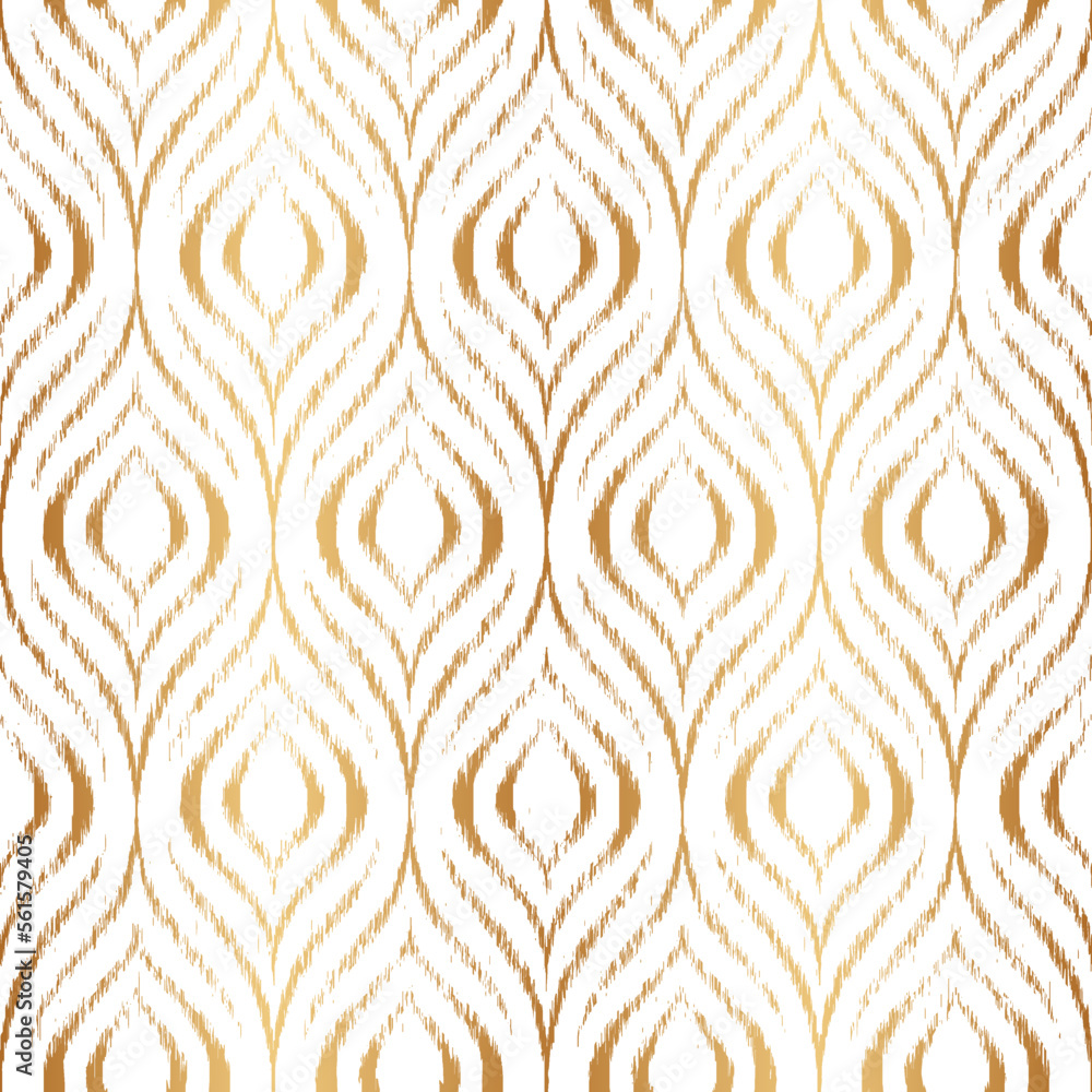 Peacock feather seamless pattern. Repeating gold bohemian ornament.  Abstract golden wallpaper. Repeated geometric motif for design print.  Repeat geometry line. Ogee navajo texture. Vector illustration Stock Vector  | Adobe Stock, image size:1000x1000