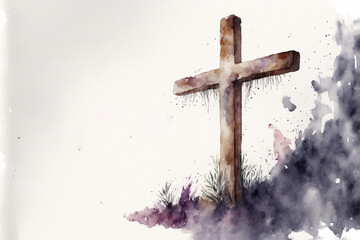 Good Friday - Crucifixion - Watercolour (Generative Art)