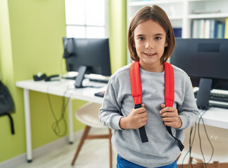 Canvas Print - Adorable hispanic boy student smiling confident standing at classroom