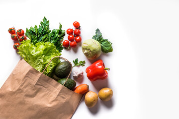 Wall Mural - Healthy food in paper bag