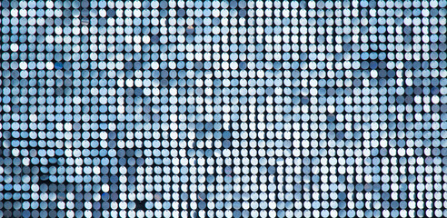Wall Mural - abstract blue background of metallic round sequins