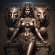 Ancient Sumerian mythology. Inanna,ancient Sumerian mythological goddess. Created with Generative AI technology.