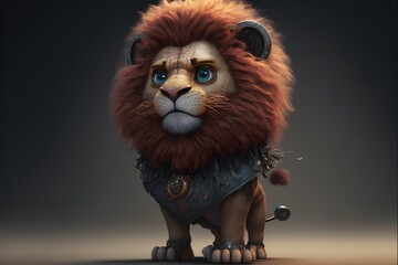 Poster - A toy lion or lion cartoon character.