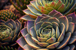 Colorful closeup of succulent plants