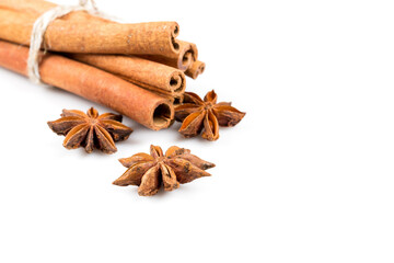 Wall Mural - Stars anise and cinnamon isolated