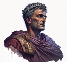 A Painting Of Roman Gaius Julius Caesar