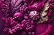 Abstraktes Hintergrundbild mit magenta farbigem Gemüse, Generative AI