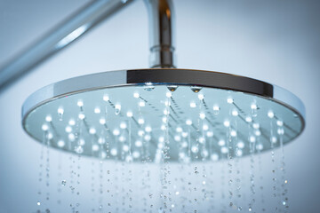 Wall Mural - detail of shower with rain drops