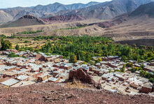 Aerial View From Mountain Above Abyaneh Ancient Village In Iran