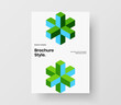 Abstract flyer A4 vector design concept. Bright geometric shapes catalog cover layout.