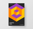 Isolated geometric hexagons placard illustration. Premium brochure A4 vector design concept.