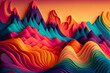 Leinwanddruck Bild - abstract modern color gradients with colorful Psychic Waves, Generative AI
