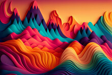 Abstract Modern Color Gradients With Colorful Psychic Waves, Generative AI