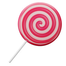 3D Red Lollipop Icon Sweet Berry Candy On A White Stick Delicious Dessert UX UI Icons Web Design Elements 3d Rendering Illustration