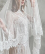 nice bride in white dress